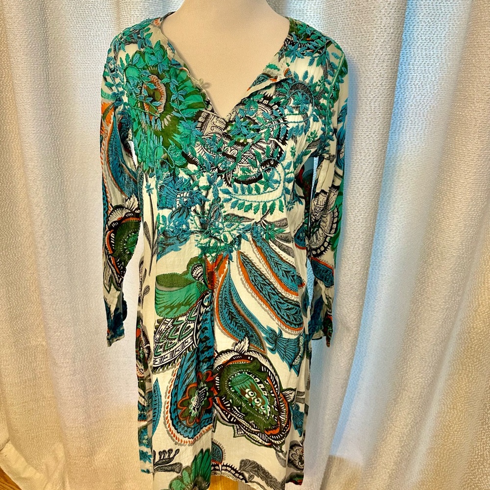 Colorful Paisley Print Cover Up